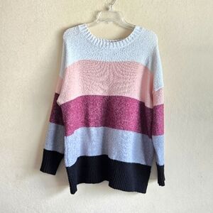 H&M divided oversized pullover colorblock knit sweater size small